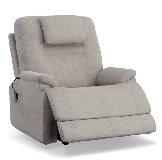 Gray recliner chair on a white background