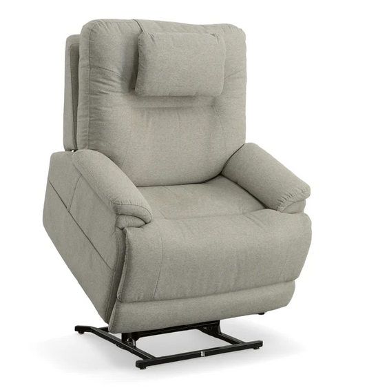 Gray lift recliner chair on a white background