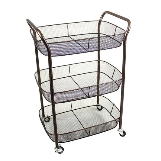 3 Tier Metal Basket Bar Cart