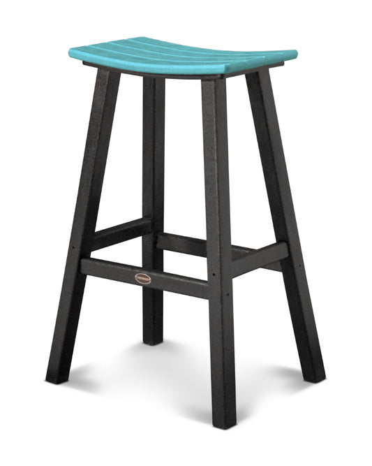 black and aruba 30" Saddle Bar Stool