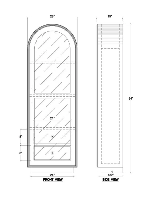 Vannes Single Door Display Cabinet