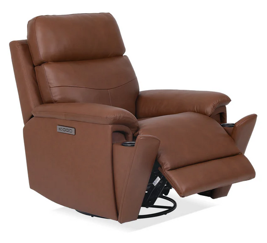 Refined Leather Swivel Gliding Recliner