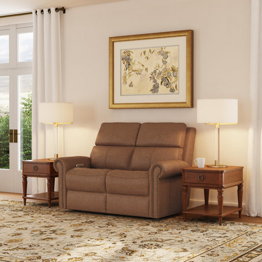 Flexsteel Bernard Power Reclining Loveseat with Power Headrests & Lumbar