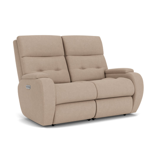 Strait Power Reclining Loveseat with Power Headrests - Sand