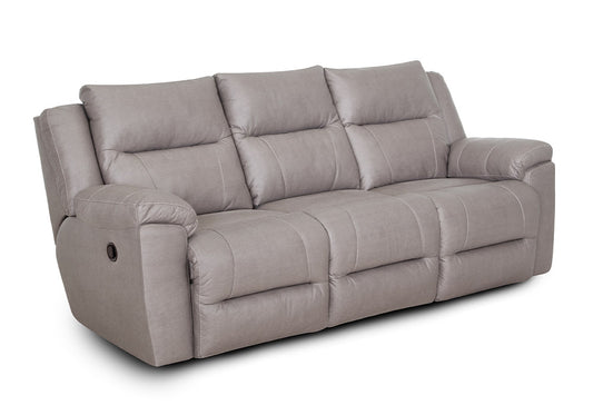 Gray reclining sofa on a white background