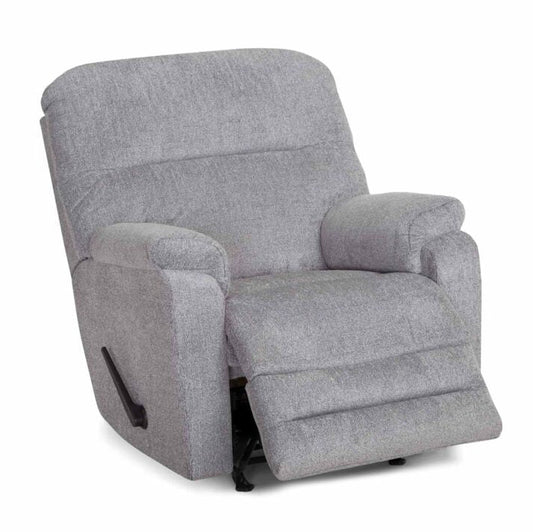 Gray recliner chair on a white background