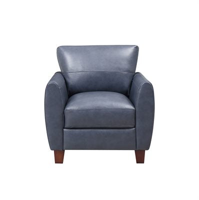 Traverse Chair in Ocean Blue leather by Leather Italia