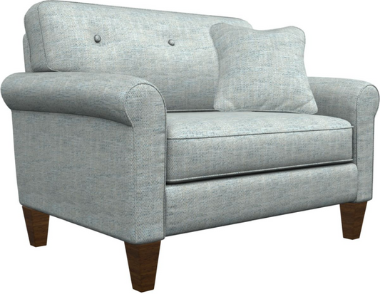 gray upholstered oversized chair