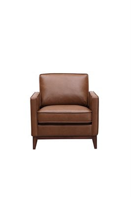 Weston Chair in Highland Brown leather by Leather Italia