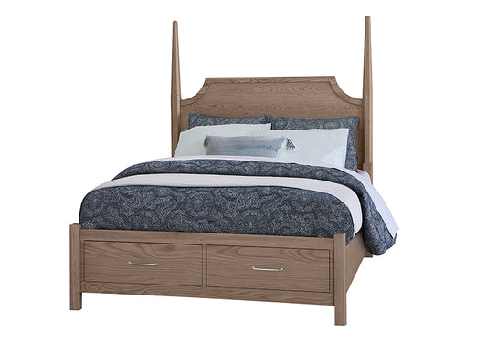 Tide & Timber Pencil Poster Bed with Footboard Storage
