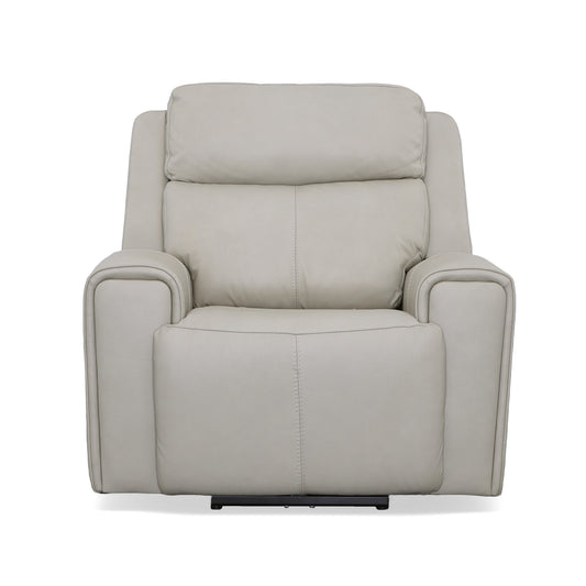 Flexsteel Barnett Leather Power Recliner with Power Headrest & Lumbar