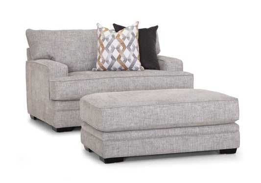 oversized gray chair with ottoman