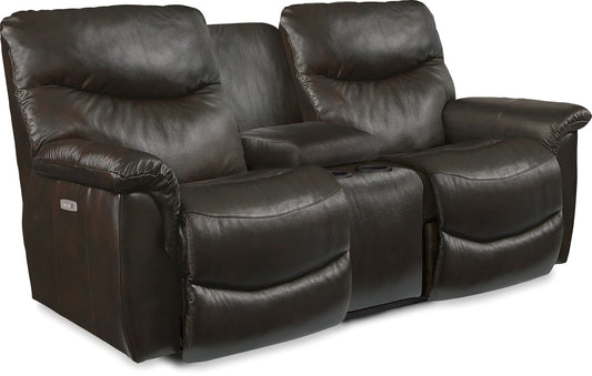 James Leather Reclining Loveseat — Yellowstone Charcoal
