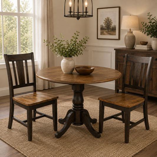 Essentials Round Pedestal Table and San Remo Chairs