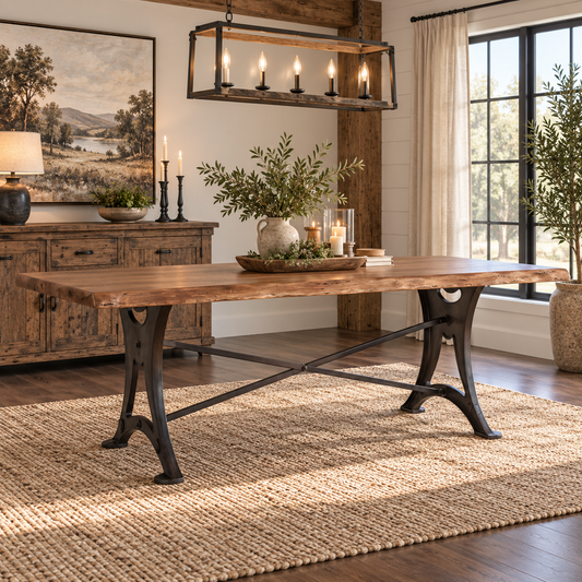 Organic Forge 72" Gathering Table Raw Walnut