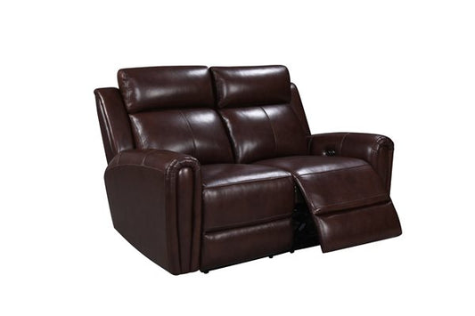Jonathan Power Loveseat in Brown leather by Leather Italia