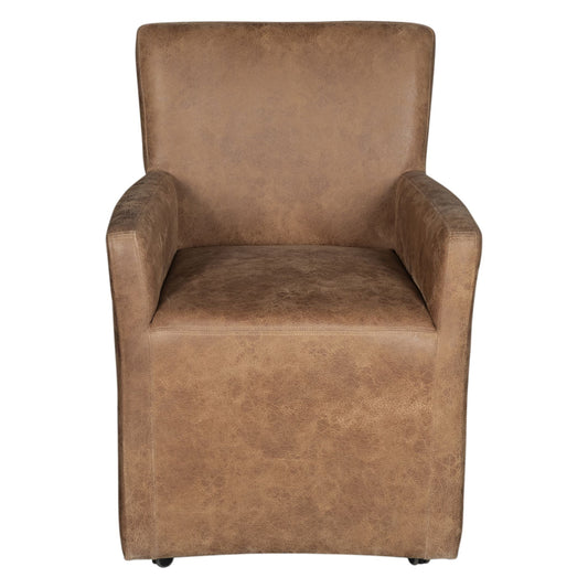 Brown armchair on a white background