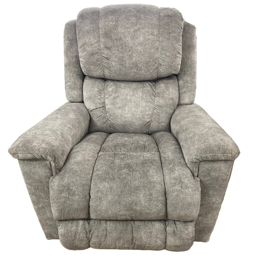 Gray recliner chair on a white background