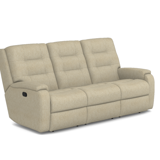 Beige reclining sofa on a white background