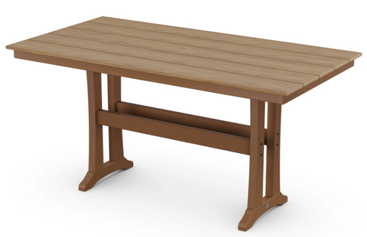 Farmhouse Trestle 37" x 72" and 38” x 96” Counter Table Two Tone