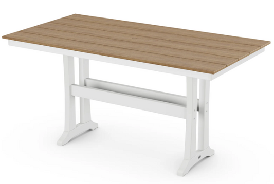 Farmhouse Trestle 37" x 72" and 38” x 96” Counter Table Two Tone