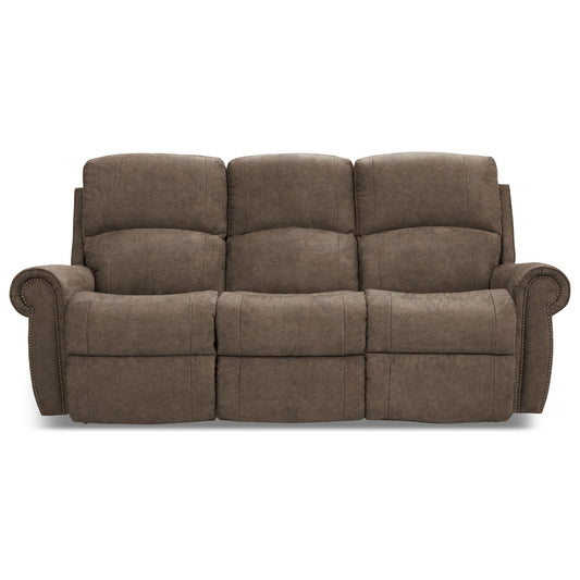 Dutton Faux Leather Reclining Sofa — Winslow Pebble