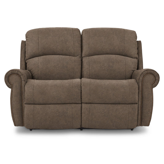 Dutton Faux Leather Reclining Loveseat — Winslow Pebble