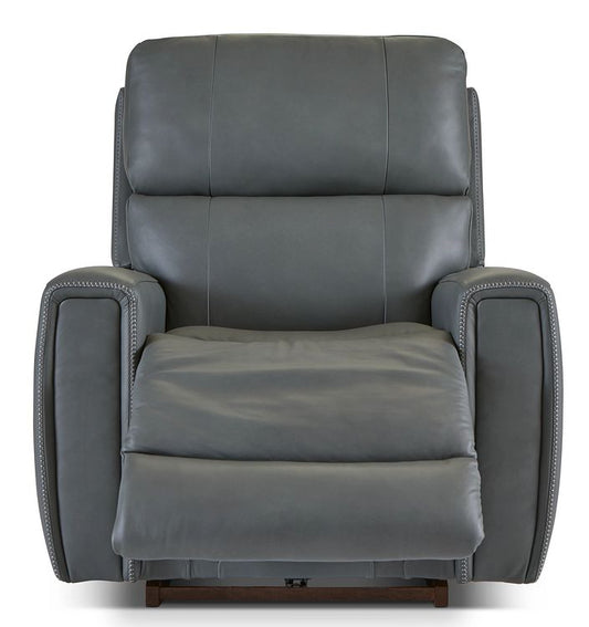 Gray recliner chair on a white background