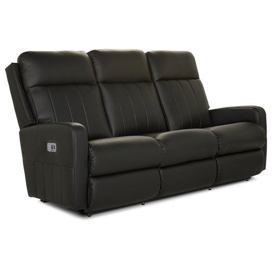 Finley Leather Reclining Sofa — Gambit Onyx