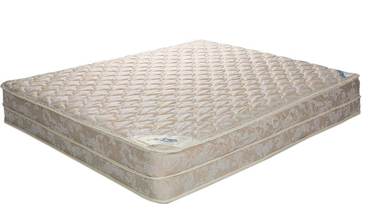Beige mattress on a white background