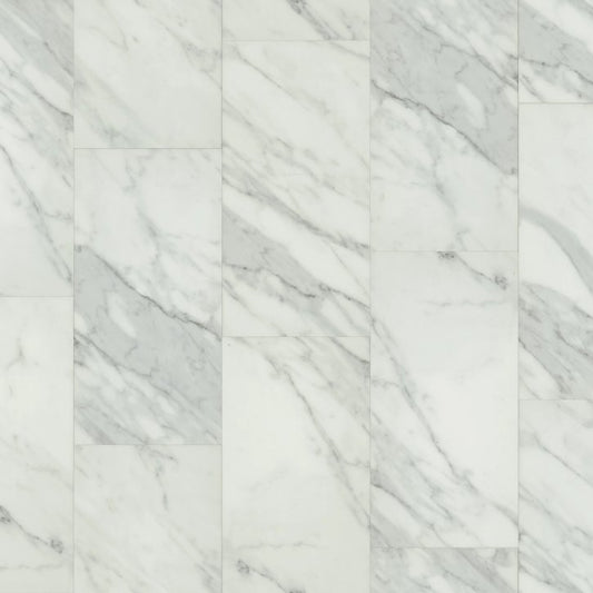 Marble-patterned tiles in gray and white