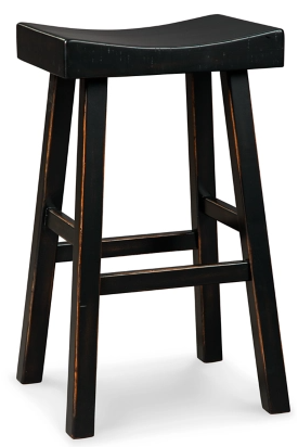 black bar stools on a white background