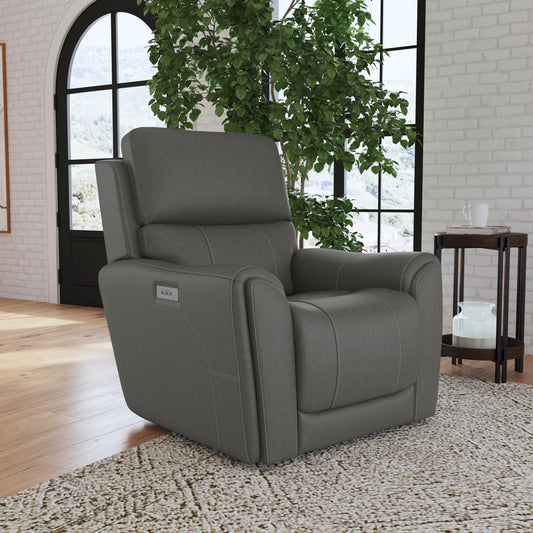 Flexsteel Carter Power Recliner with Power Headrest & Lumbar