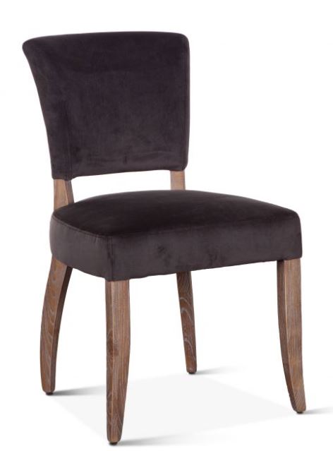 Mindy 21" Asphalt Velvet Side Chair with Napoleon Leg