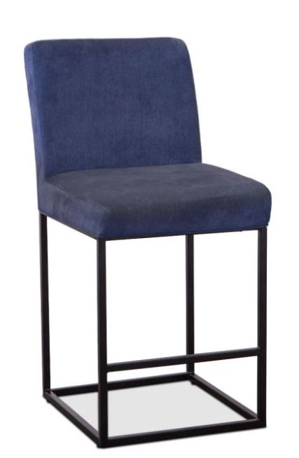 Renegade 20" Upholstered Havy Linen Counter Chair Antique Zinc Legs