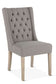 Lara 20" Upholstered Tufted Warm Gray Linen Dining Chair Natural Legs