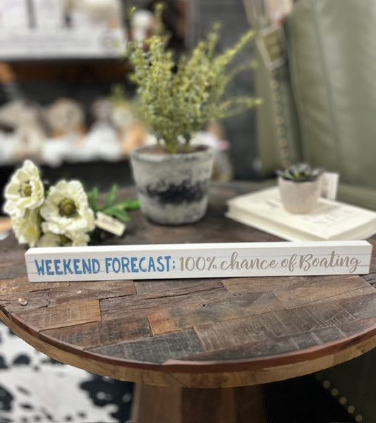 100% Chance of Boating Sign