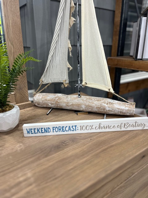 100% Chance of Boating Sign