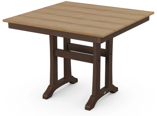 Farmhouse Trestle 37" Dining Table Two Tone