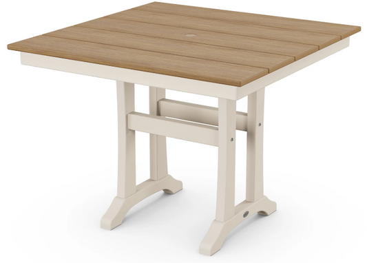 Farmhouse Trestle 37" Dining Table Two Tone