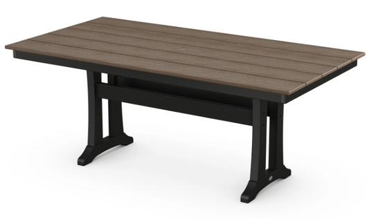 Farmhouse Trestle 37"x72" Dining Table Two Tone