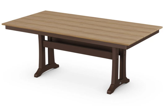 Farmhouse Trestle 37"x72" Dining Table Two Tone