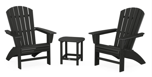 Nautical 3-Piece Curveback Adirondack Set