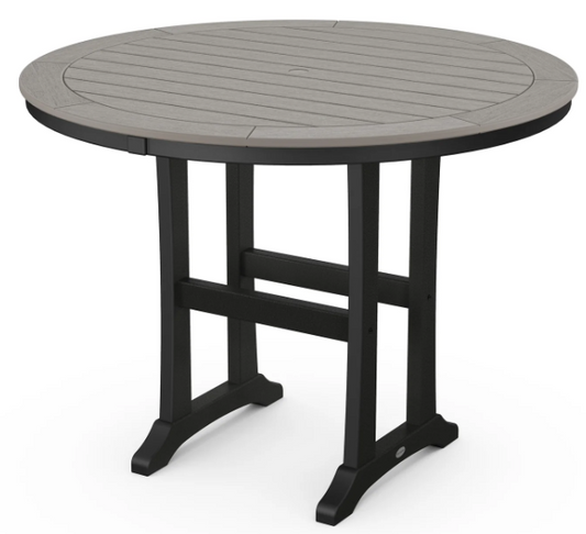 Nautical Trestle 48" Round Counter Table Two Tone