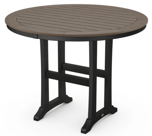 Nautical Trestle 48" Round Counter Table Two Tone