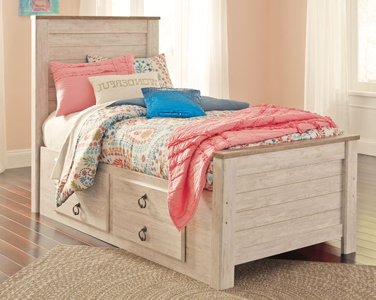Willowton Panel Bed With 2 Storage Drawers