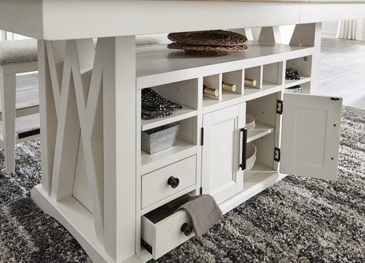 Americana Modern Dining Island Counter Height Set