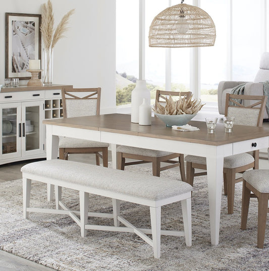 AMERICANA MODERN DINING BENCH COUNTER UPHOLSTERED 49 IN.