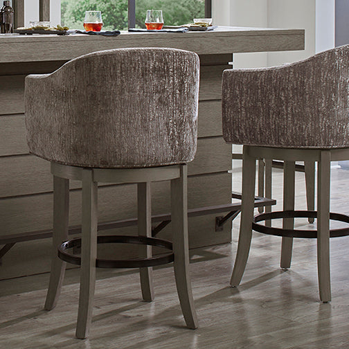 PURE MODERN DINING UPHOLSTERED SWIVEL BARSTOOL
