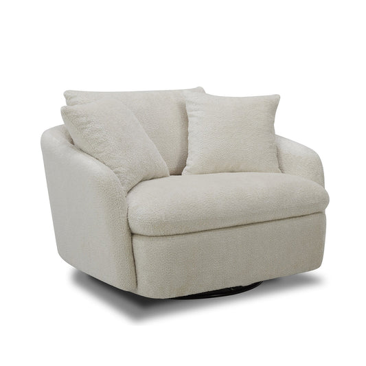 BOOMER - UTOPIA SAND LARGE SWIVEL CHAIR W/ 2 TOSS PLWS